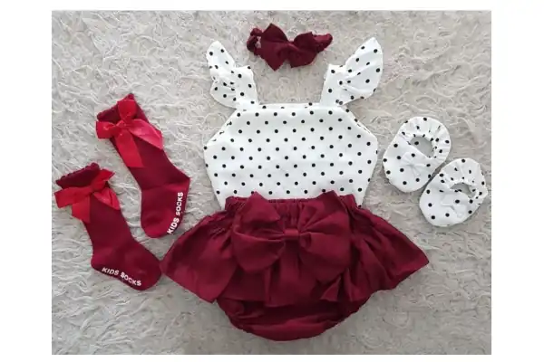 dress bayi perempuan 0-6 bulan